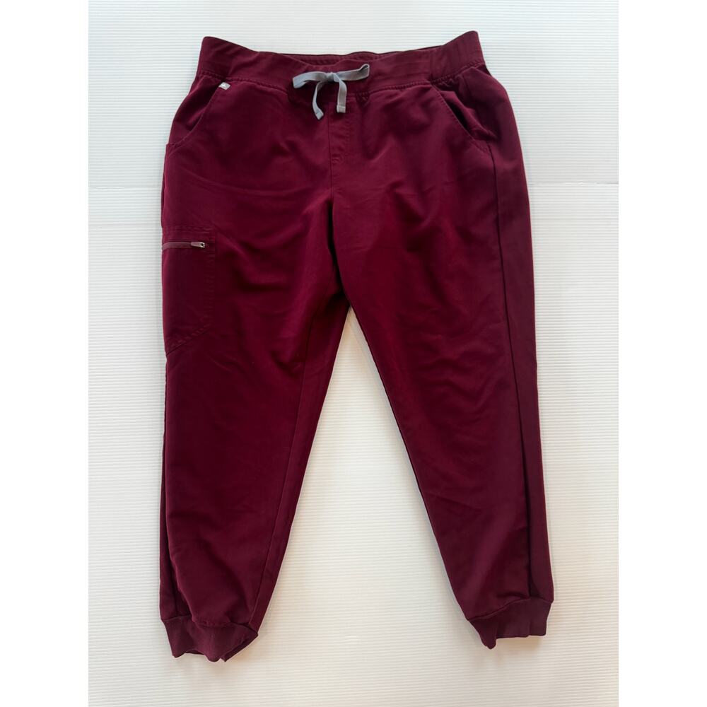 FIGS Zamora Jogger Scrub Pants Women's XL Burgundy Red 3590 Standard Rise Core - Picture 9 of 10